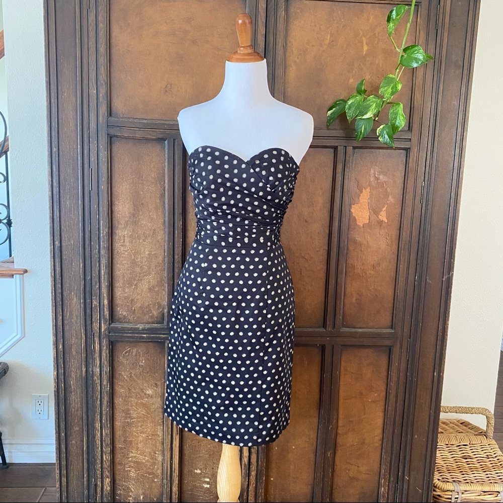 H&M polka dot retro strapless cocktail dress